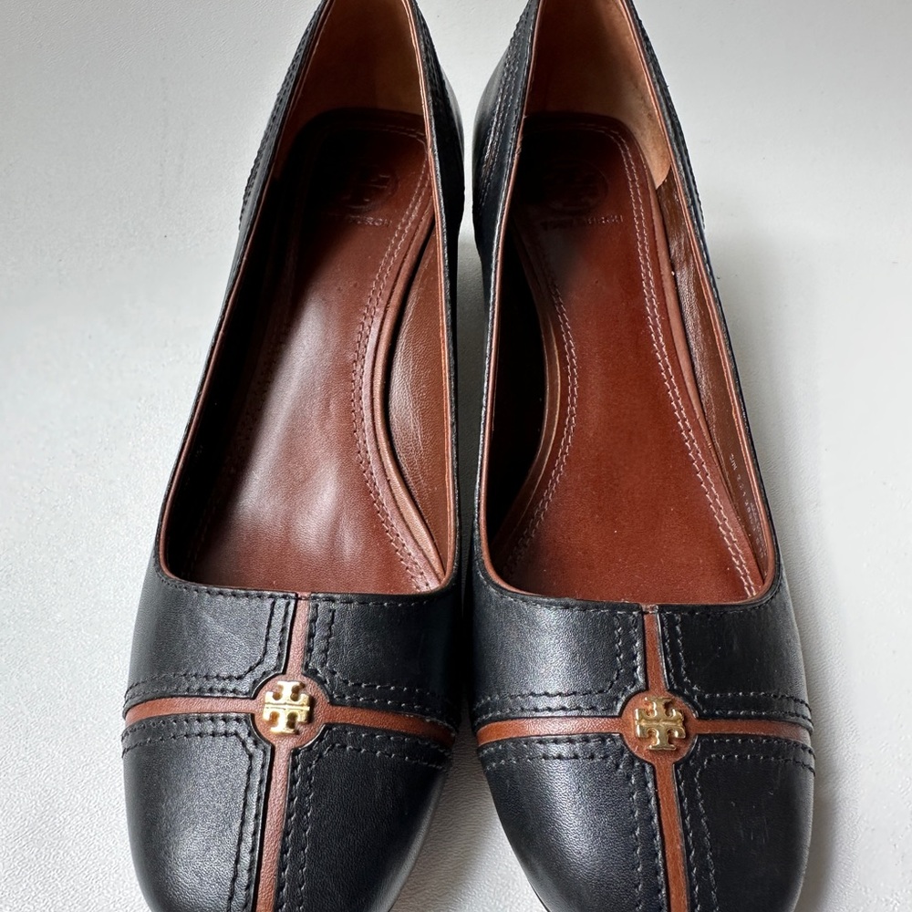Tory Burch Elegant Black and Brown Women's Heels Size 10M
